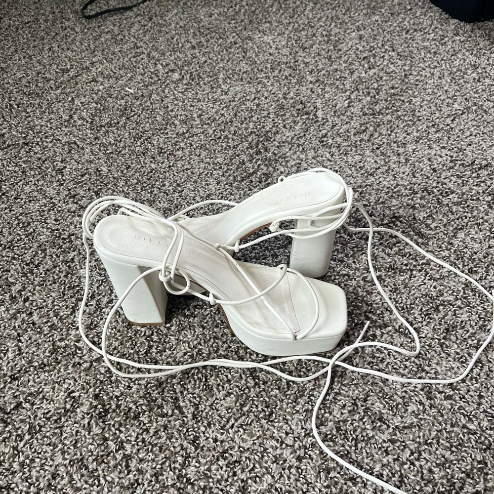 Elegant White Strappy Heels